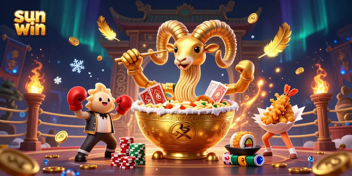 Sun win features a vibrant online casino environment with characters engaged in high-stakes card games and dynamic wagering.